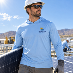 Custom Contractor Sun Hoodie ST420LSH light blue front