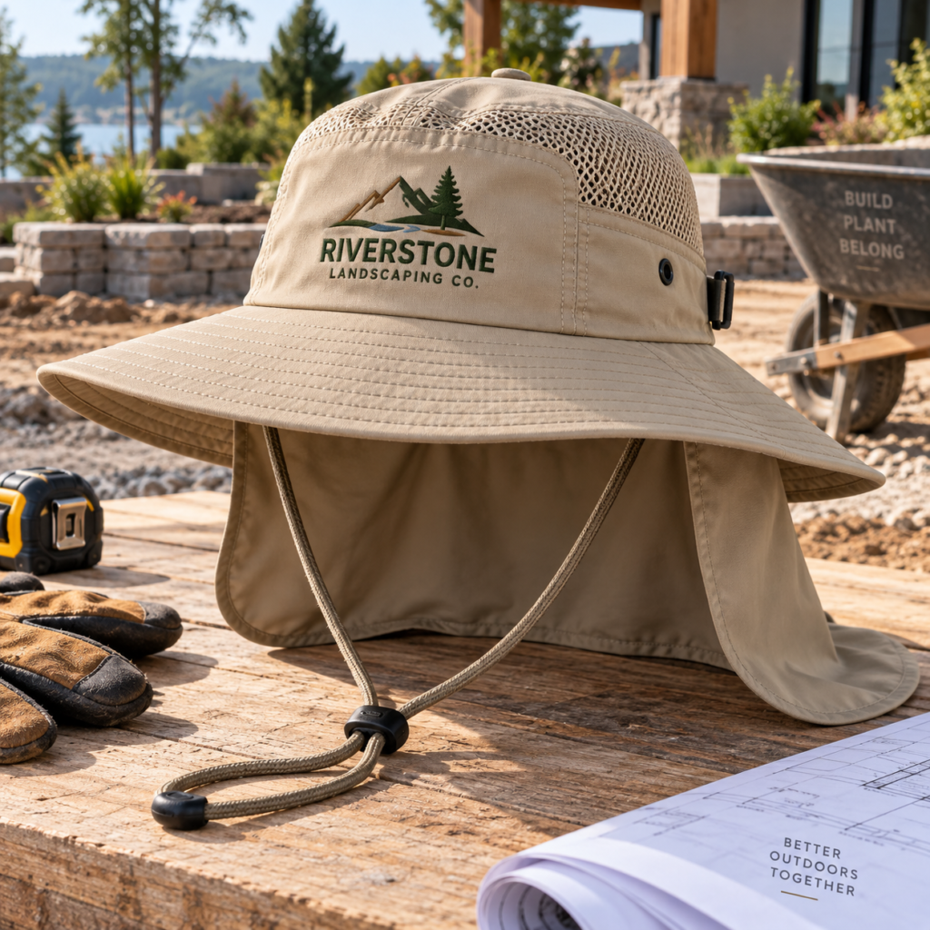 Premium Custom Outdoor Sun Hat With Neck Flap