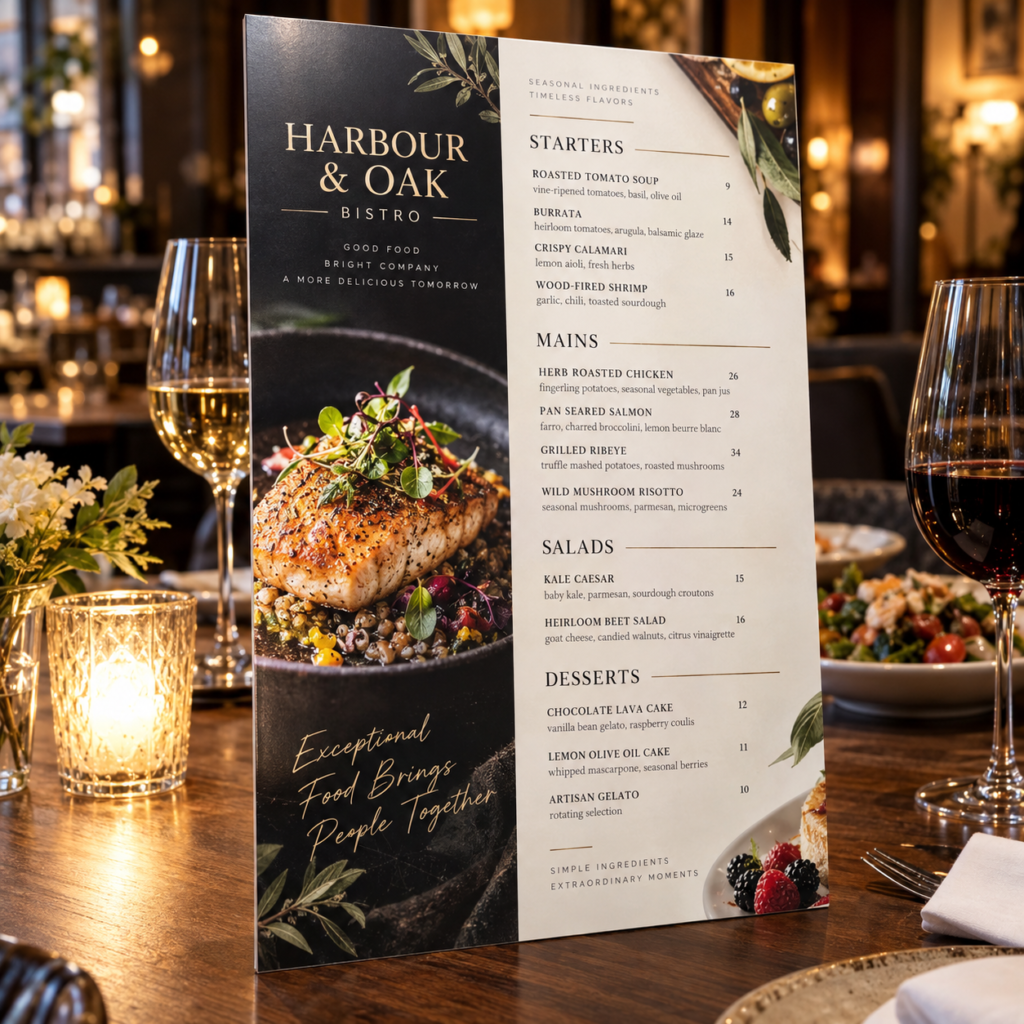 11 x 17 in Restaurant Menus