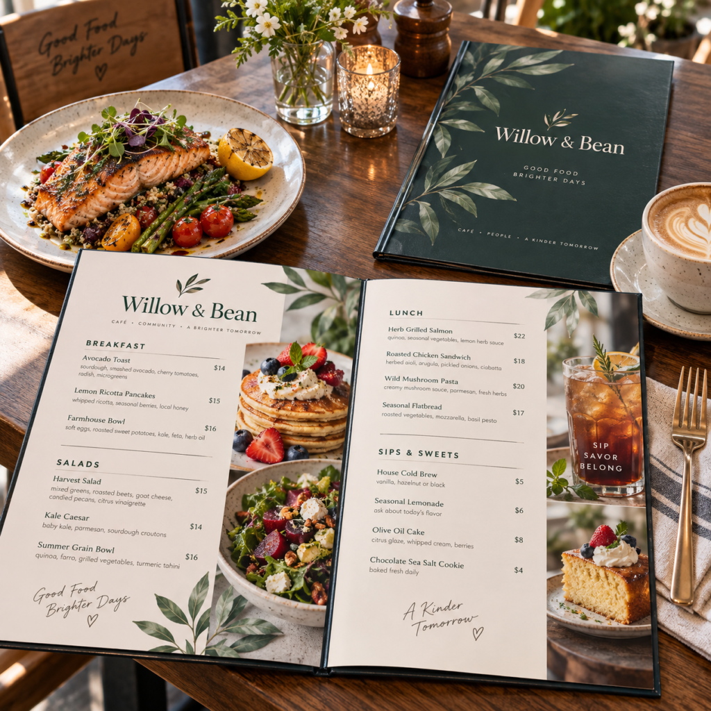 8.5 x 14 in Restaurant Menus